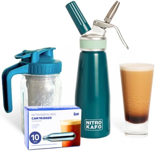 Premium 0.5L Nitro Coffee Maker Aluminum Nitro Cold Brew Coffee Maker with Nitro Diffuser Nozzle &amp Cold Brew Pitcher for Making Nitro Cold Brew 1 Pint/0.5L Includes (10) Nitro Cartridges