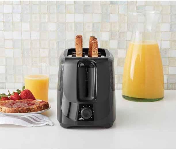 VA Mainstays 2-Slice Toaster with 6 Shade Settings and Removable Crumb Tray Black 9.80 x 5.75 6.50 Inches