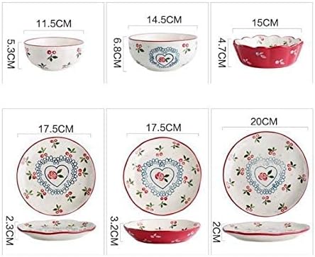 20 Piece Dinnerware Set Dishes Set for 6 Plates and Bowls Set Stoneware Tableware Tableware Combination Set Dishwasher Safe (A One Size)