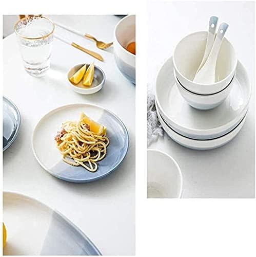 Dinnerware Sets Dish Set17 PiecePorcelain Hand-Painted Ink Painting with Gradient Underglaze Ceramic Combination SetService for 4 People