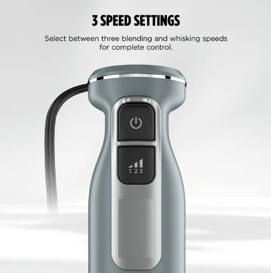 Niinja Power Duo Immersion Blender and Whisk 650 W motor 3 speeds color Gray (model CI 200)