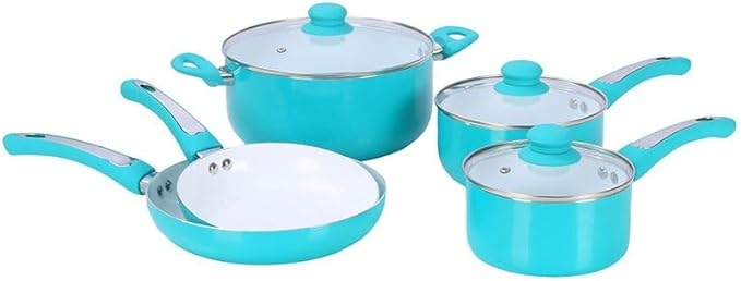 Macaron Color Aluminum Alloy Non Stick Cookware Set Compatible With All Cooktops