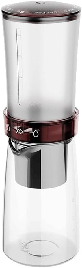 15OZ Cold Brew Coffee Maker Slow Drip Iced Coffee Brewer Glass Adjustable Dripe Flow Control Pour Over Coffee Maker for Household Coffee Bar (brown)
