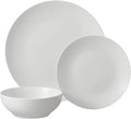 12-Piece Glazed White Stoneware Dinnerware Set - Service for 4 Chip-Resistant Restaurant Quality Dish Set