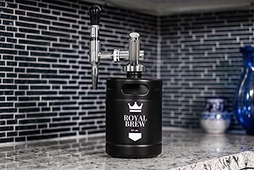 The Original Royal Brew Nitro Cold Brew Coffee Maker - Gift for Coffee Lovers - 64 oz Home Keg Nitrogen Gas System Coffee Dispenser Kit