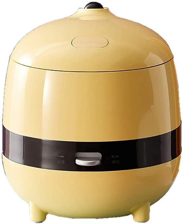 Mini Cute Rice Cooker Household Non-Stick Rice Cooker One-Key Cooking and Automatic Heat Preservation for 1-2 People 1.2L-200WYellow (Yellow)