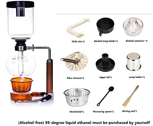 Vacuum Siphon Coffee Maker Manual Coffee Bean Grinder Household Glass Siphon Pot Siphon Type Manual Coffee Maker Coffee Set