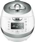 CUCKOO CRP-BHSS0609F 6-Cup (Uncooked) / 12-Cup (Cooked) Induction Heating Pressure Rice Cooker with Nonstick Inner Pot 16 Menu Modes Fuzzy Logic Tech 3 Voice Guide Auto Clean (White)