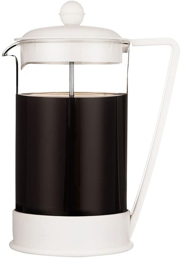French Press Coffee Maker with Borosilicate Glass Carafe 1000ML White (Color : A)