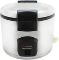 TrueCraftware- 33 Cup Electric Rice Cooker and Warmer with Stainless Steel Body &amp Hinged Stainless Steel Lid Warmer Plastic White Rice Spoon - Makes Soups Stews Grains Hot Cereals Commercial Rice