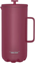 Scanpan to GO French Press Coffee Maker 1.0L Persian Red - Serves 8 Cups - 18/8 Food Grade Stainless Steel Drip-Free Spout - Scratch-Free Coating - Dishwasher Safe