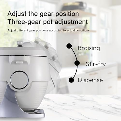 2000W Automatic Cooking Machine 6L Auto Stir Fry Wok Fried Rice Cooking Machine with Smart Touch 360° Rotating 3D All-round Heating for Home Restaurant