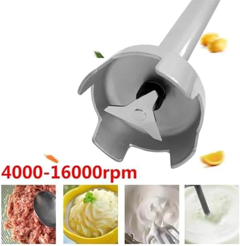500W Powerful Hand Blender Electric Stick Blender Speed 4000RPM to 16000RPM Adjustable 304 Food-Grade Stainless Steel Material and Prevents Splashing Design for Food Vegetables Soup