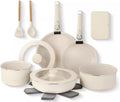 For Gotham Steel 18 Piece Removeable Handles Nonstick Ceramic Cookware Set