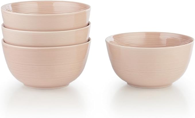 Everything Kitchens Colorful Glazed 16-Piece Dinnerware Set | Blush Pink