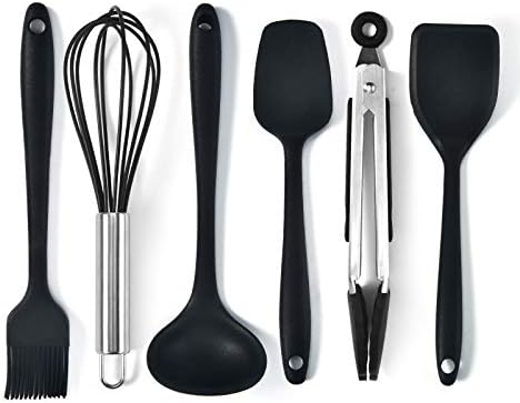 Lustar 6pcs/Set Silicone Cookware Kitchen Cookware Cutlery Set Non-Stick Spatula Kitchen Tool