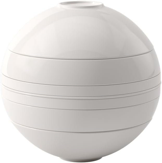 Villeroy &amp Boch Iconic Collection La Boule 7-Piece Dinnerware Set for 2 Premium Porcelain Made in Germany Dishwasher Safe 9.5 x 9 in White