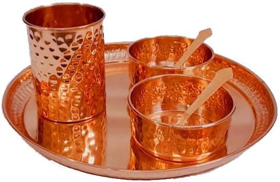 Copper Brown Thali Dinner Set - 6 Pieces