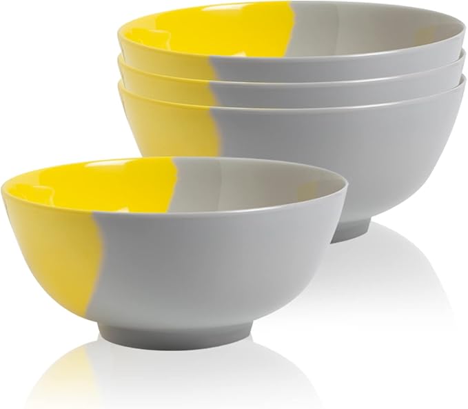 Melamine Serving bowls | Extra Durable Melamine Pasta Salad Bowl | Shatter-Proof and Chip-Resistant | Dishwasher Safe BPA Free | Lightweight Dinnerware Set of 4 | Perfect for Parties Picnics BBQ