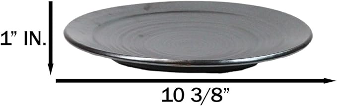 Ebros Gift Iron Black Clay Underglaze Technique Tetsu Kesho Porcelain Dinnerware Kitchen Set Asian Japanese Restaurant Supply (Pack Of 5 Large Round Dinner Plates 10 D)