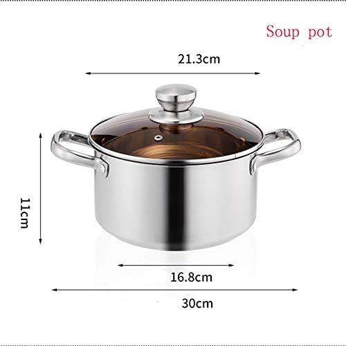 3pcs/Set Stainless Steel Cookware Set Flat Bottom Frying Pan Soup Pot Milk Pot Kit Cooker Cooking Pan for Home