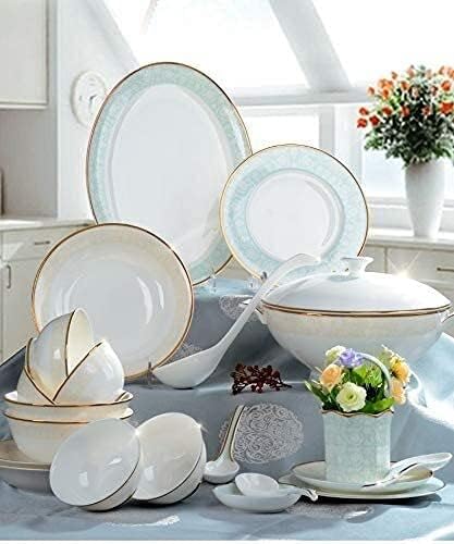 Dinnerware Sets - Luxury Gift Dishes Service Set 42-piece Porcelain Dinnerware Set Plates Bowls Bone China Service for 10 Break and Crack Resistant Dish Sets Porcelain oujinmm2024327