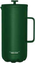 Scanpan to GO French Press Coffee Maker 1.0L Forest Green - Serves 8 Cups - 18/8 Food Grade Stainless Steel Drip-Free Spout - Scratch-Free Coating - Dishwasher Safe