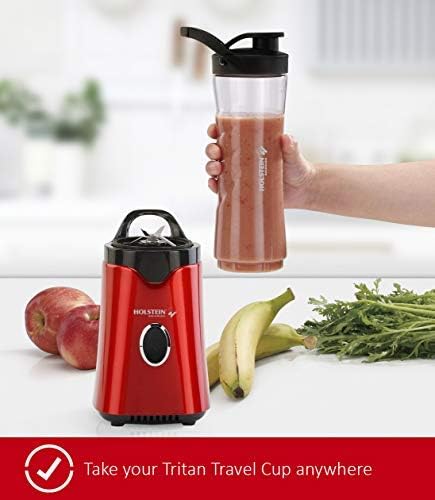 Holstein Housewares HH-0914902RM Personal Single-Serve Blender Metallic Red