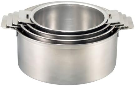 Yokoyama SE-28 Removable Handle Pot Set For Induction and Gas Made in Japan 4-Piece Set 5.5 6.3 7.1 7.9 7.9 inches (14 16 18 20 cm)