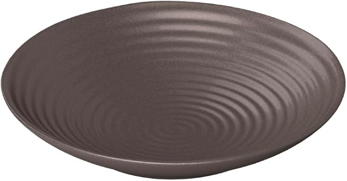 Artesa Handmade Ecuadorian Ceramic 4-Piece Rustic Dinnerware Set – Metallic Brown Includes 11-inch Dinner Plate 8-inch Salad Plate Pasta Bowl Cup &amp Saucer Microwave Safe