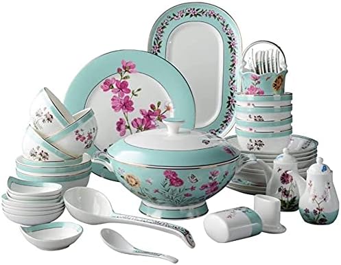 Dinnerware Sets - Luxury Gift Dishes Service Set Chinese Style Porcelain 60-Piece Dinner Set Vintage Dining Dessert Set Bone China Dinnerware Set (Service for 10 People)