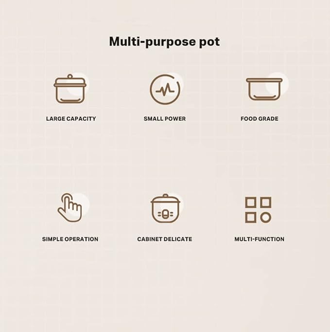 Mini Cute Rice Cooker Steamer 2L Large Capacity Thickened Aluminum Alloy Non-Stick Inner Pot for Family Dormitory 1~3 People