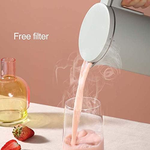 Soymilk Machine Boiled Water Automatic Mini Electric Heating Soya-Bean Milk Juicer Stir Rice Paste Maker Filter-free 350ml(Gray)