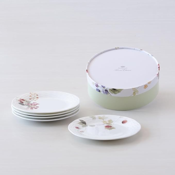 Narumi 96010-21901P Lucy Garden Assorted Plate Set Diameter 6.7 inches (17 cm) Set of 5 Microwave Warm Dishwasher Safe