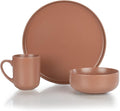 Everything Kitchens Modern Flat 12-Piece Dinnerware Set | Terracotta
