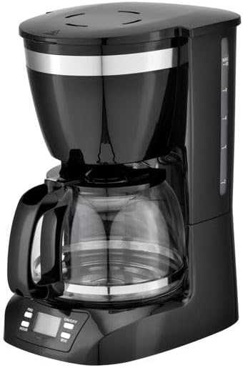 10 Cup Programmable Digital Coffee Maker with Auto Shut-Off Reusable Filter &amp Warming Plate – White Drip Machine for Home or Office (Black.)