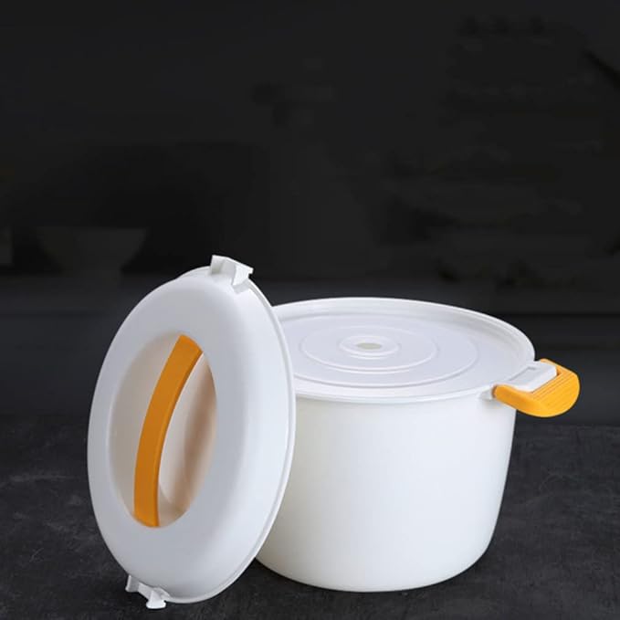 Hemoton 2pcs Microwave Food Container Rice Cooker Food Container: 1L Pasta Cooker Maker Oven Rice Cooker Microwave Cookware for Rice Chicken Pasta Rice Cooking Pot
