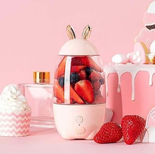 Portable Blender Personal Blender Smoothies and Shakes USB Rechargeable Mini Blender Waterproof Small Blender Single Juicers (Color : Blue) (Pink)