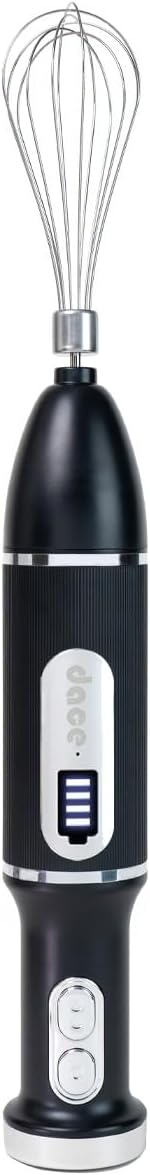 dace DA-CSTICK-BK cordless immersion blender handheld with Long Battery Life USB Chargeable | Cordless Immersion Blender Handheld for Home Outdoor | On-the-Go Blending
