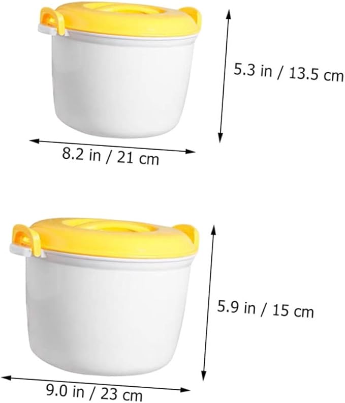 Unomor 2pcs Microwave Rice Cooker Set Food Steamer Pot with Locking Handles Large Capacity Insulated Containers for Cooking Rice Vegetables and More Plastic