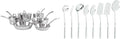 Viking Culinary Contemporary 3-Ply Stainless Steel Cookware Set 10 Piece Dishwasher Oven Safe &amp Culinary 304 Stainless Steel Kitchen Utensil Set Ergonomic Stay-Cool Handles