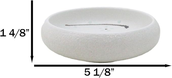 Ebros Gift Modern Yukino Hana Snow Flowers Ceramic Dinnerware Serveware Kitchenware Set Oriental Asian Restaurant Supply (Pack Of 6 Small Salad Banchan Plates Shallow Bowls 5D)