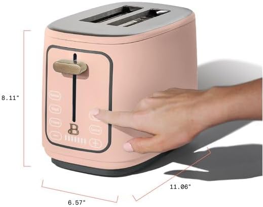 New beautifull 2-Sliice Digital Toaster with Touch-Activated Display Adjustable Browning Control Auto Shut-Off by D'rew Barry'more (Rose)