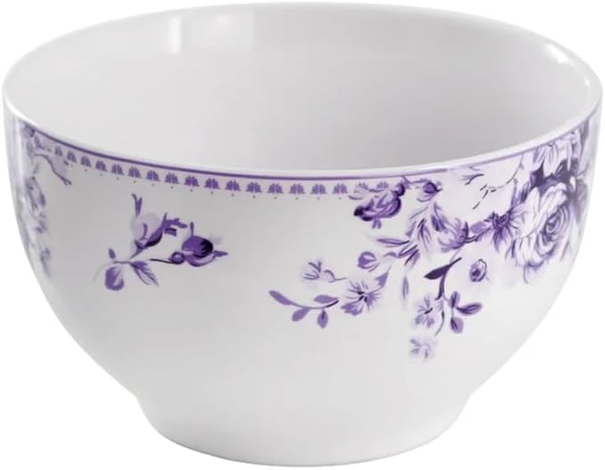 Traditional Purple Rose 16 Piece Stoneware Dinnerware Set (Purple)
