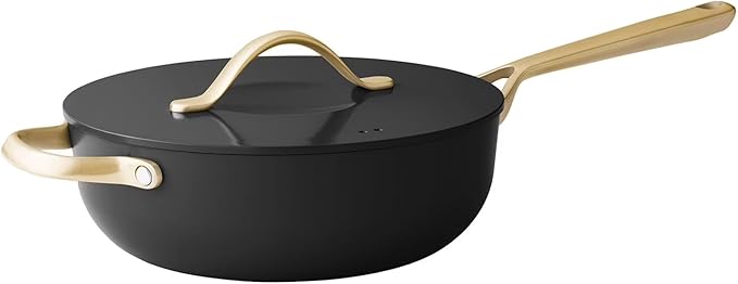 11 Piece Modern Ceramic Cookware Set (Black) – Nonstick Healthy Ceramic Interior – Heavy Gauge Aluminum with Induction Base – Oven Safe to 450°F