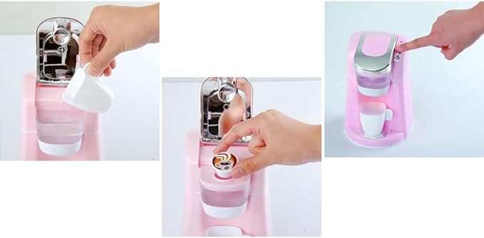 Battery Operated Gourmet Kitchen APPLIANCES (Child Size) has Pink &amp White Coffee Maker w Coffee PODS Mix Master and Blender