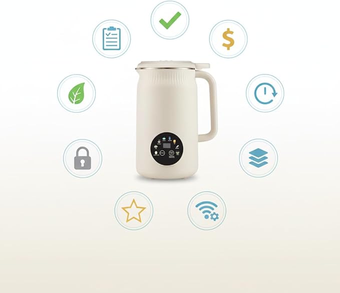 Soy Milk Maker Nut Milk Maker Blender 1.2L Homemade Soy Almond Oat Coconut Plant Based and Non Dairy Beverages Automatic Soybean Machine With Delay Start/Keep Warm/Boil Water Cream