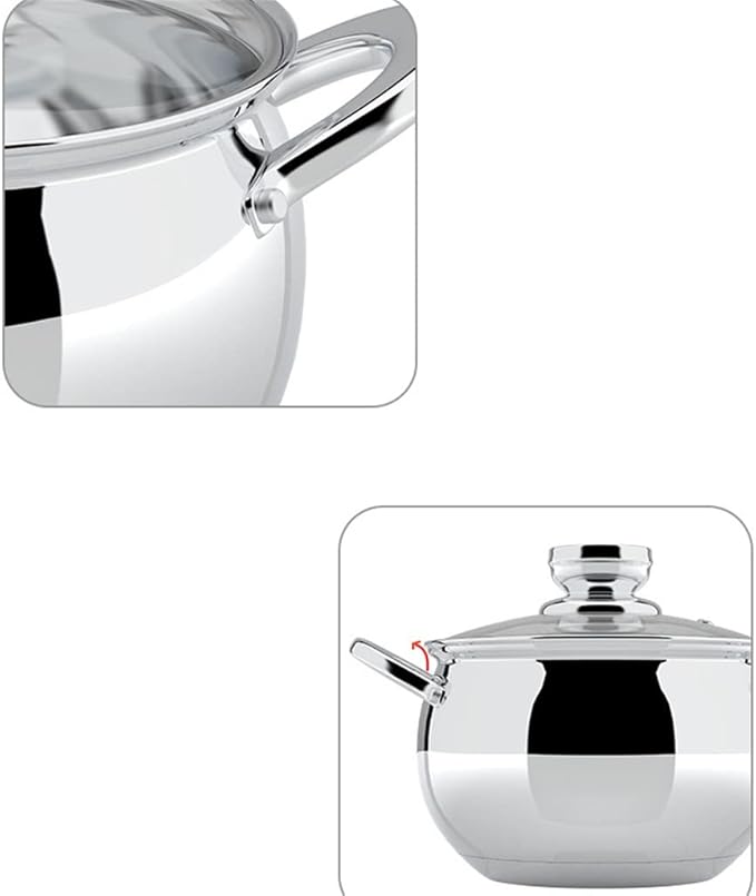 Cooking Pot Frying Pan8 Piece Cookware Set Stainless Steel Cookware Set Household Covered Ear Thickened Pot Double Bottom Pot Pan Set