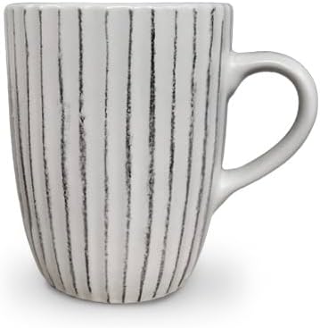 Artesa Organics Shell Ceramic Dinnerware Set White Matte Hand-Painted 4-Piece Place Setting with Dinner Plate Salad Plate Bowl Mug Microwave Safe