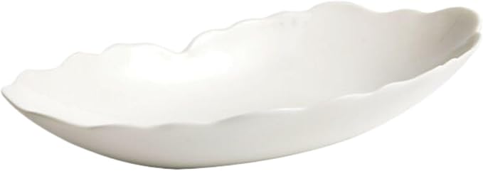 Thcbme 家用蒸鱼盘子轻奢异形不规则菜盘融合菜深盘高级感餐具/Ceramic Dinnerware SetsPlates and Bowls/雪山船型盘
